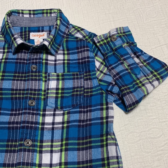 2T (4/$20) Plaid Flannel Button-Down by Cat & Jack - Picture 5 of 11
